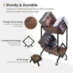 SwaaVee retro iron-frame with wood panels adds vintage charm
