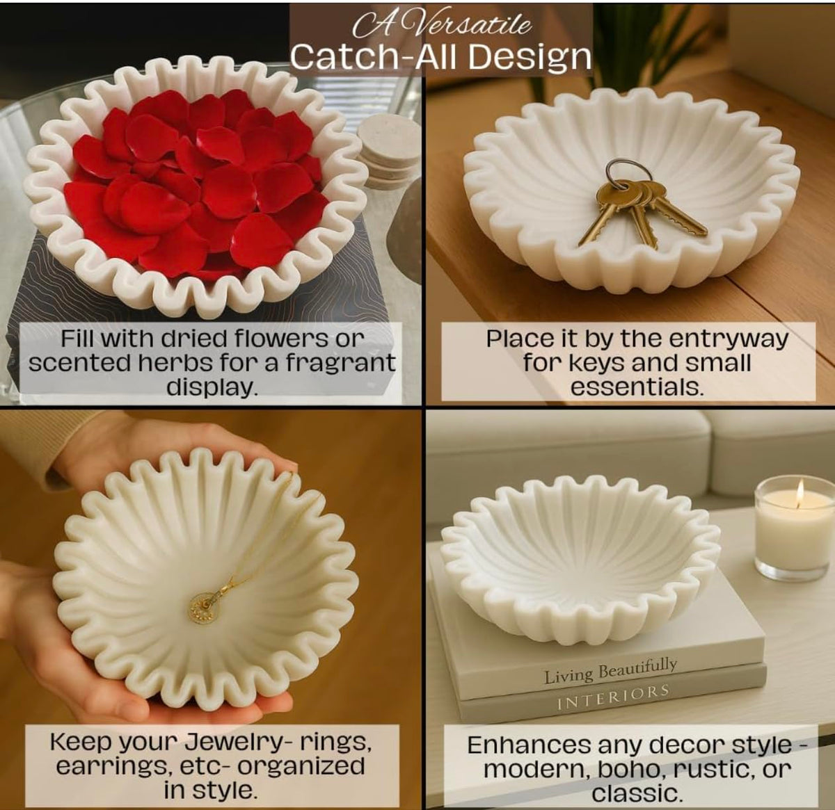 Swadeshi Blessings Marble Fruit Bowl ready for serving fresh produce.
