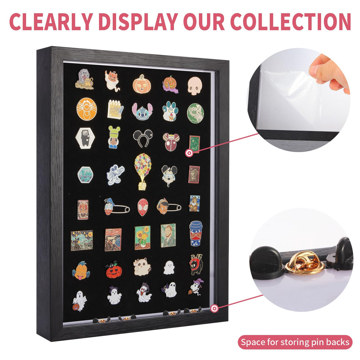 Swakuszy black felt backdrop securely holds pins during arranging