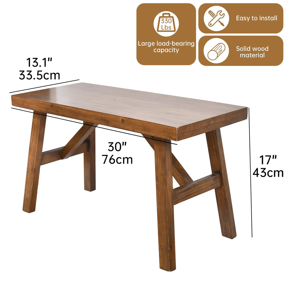 SwallowLiving natural finish bench emphasizes warm organic style for living spaces