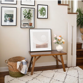 SwallowLiving rustic bench in dining-room scene adds farmhouse charm