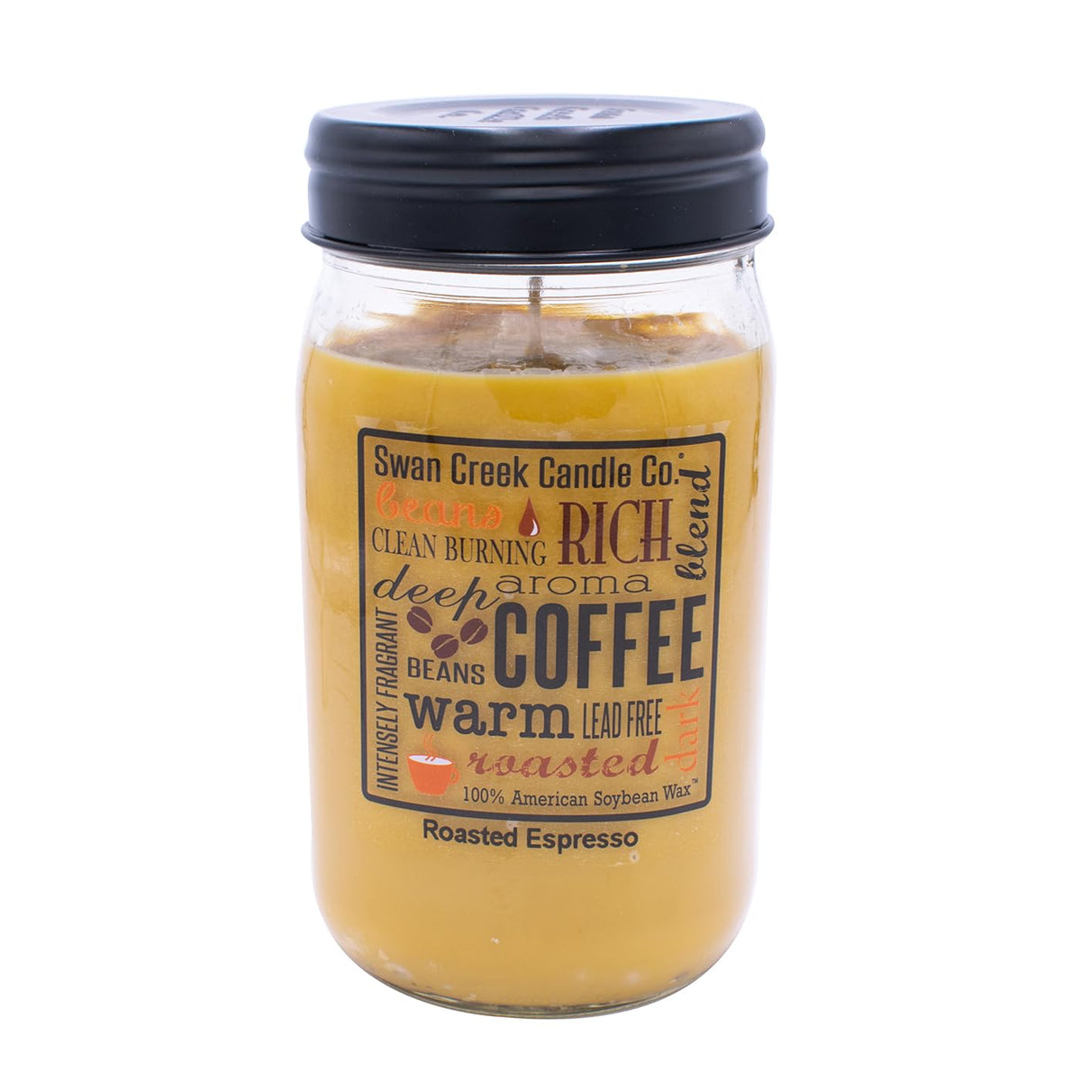 Swan Creek Candle Roasted Espresso pantry jar delivers a rich aroma for cozy evenings.