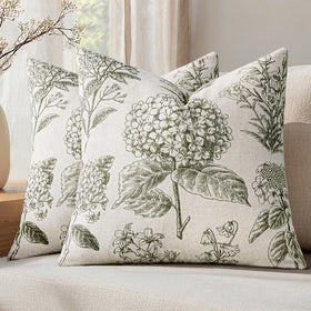 SWANCOCO floral hydrangea pillow cover enhances sofa decor and comfort.