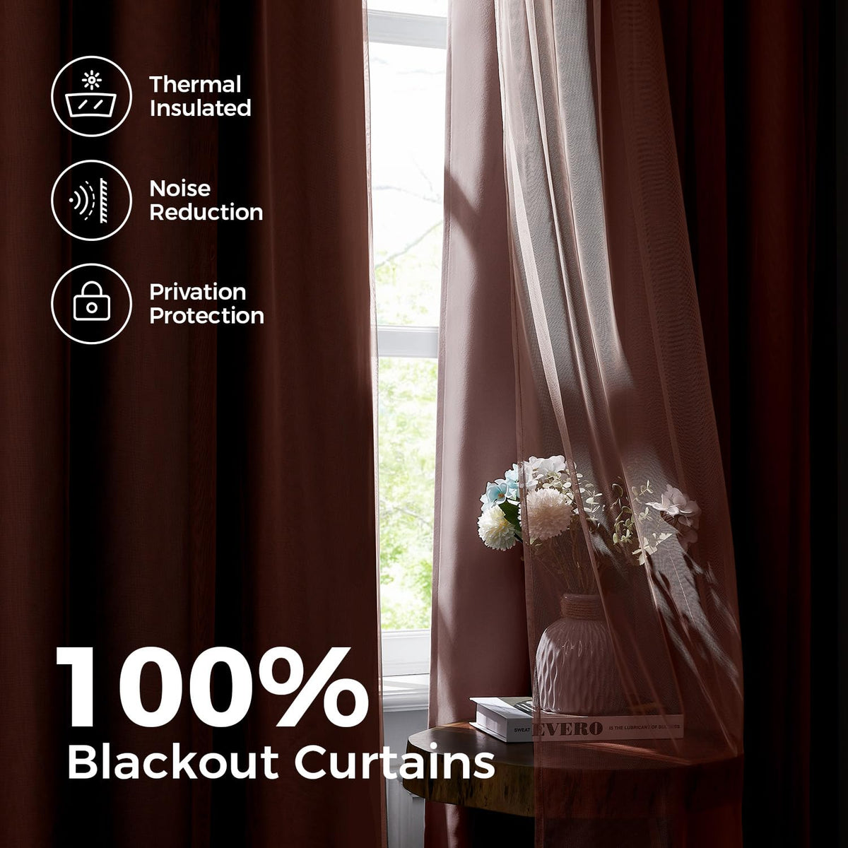 Swandream blackout fabric closeup highlighting privacy and darkness when needed