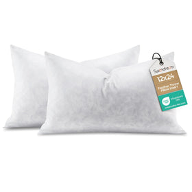 Swandream feather pillow insert packaged, ready to refresh living room cushions.