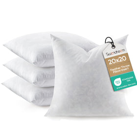 Swandream feather throw pillow inserts pack-4 for plush couch and bed accents.