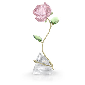 Swarovski Florere Rose figurine with pink crystal petals for elegant home décor