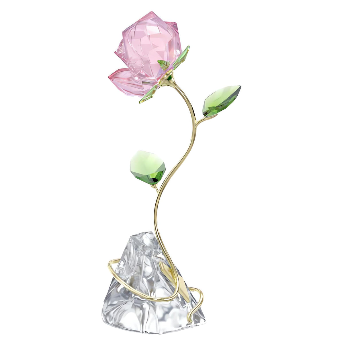 Swarovski Florere Rose close-up on pink crystals highlighting light reflection