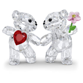 Swarovski Kris Bears Happy Together figurine sparkling crystal facets for elegant home decor.