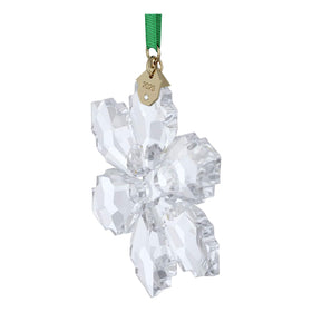 Swarovski 192-facet crystal ornament emphasizes facets for radiant light.