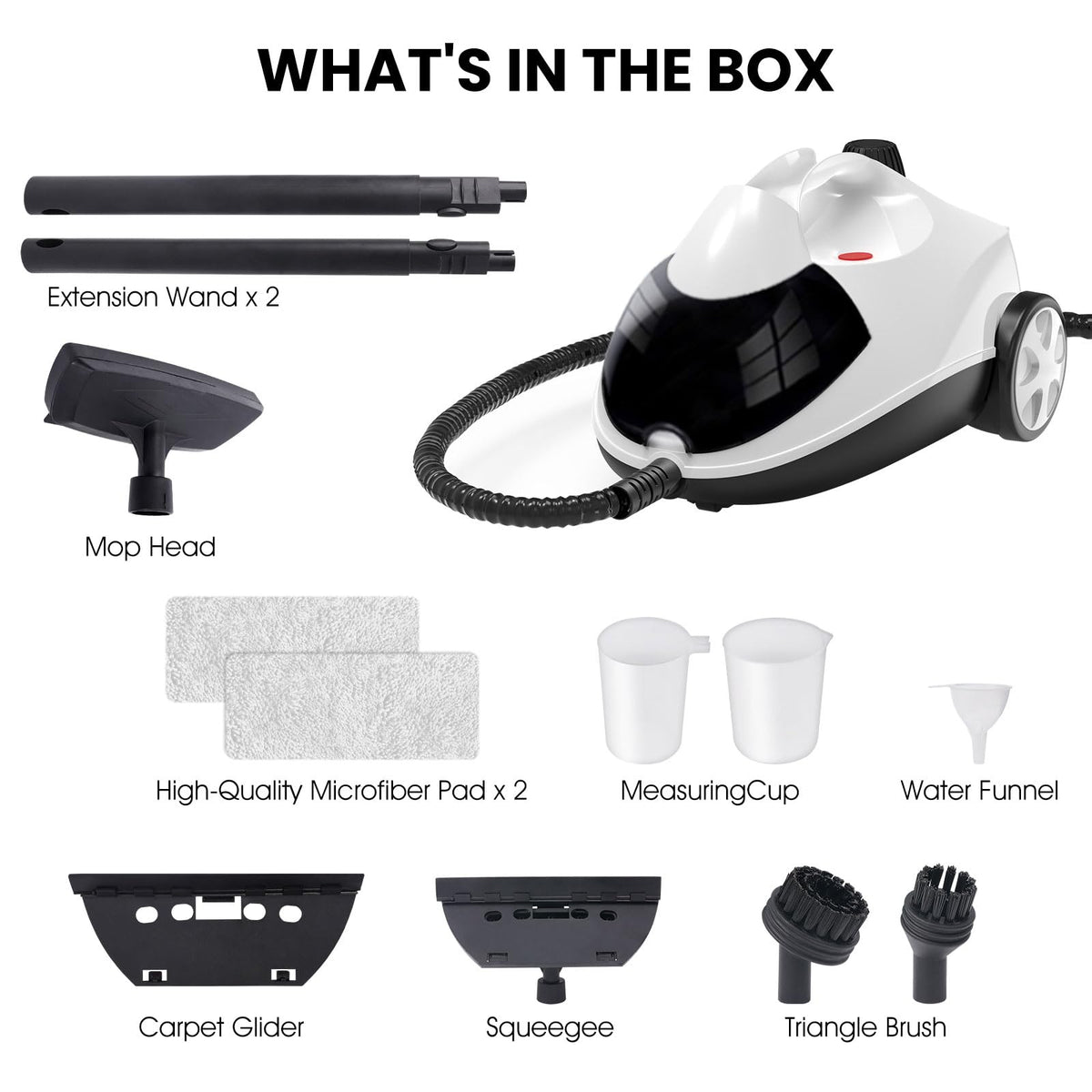 Sweepcent Steam Cleaner UL499 safety with auto shut-off and child-lock.