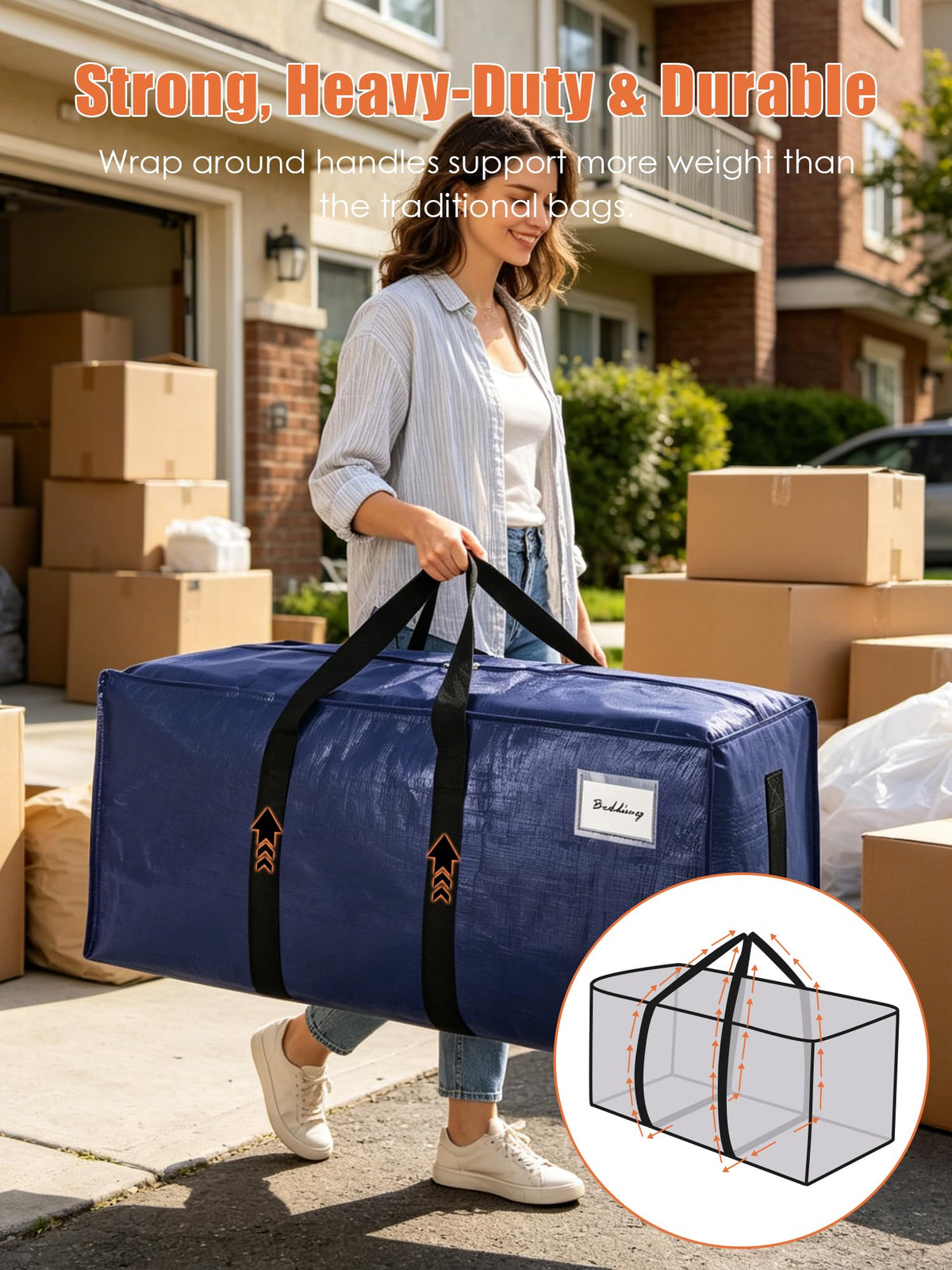 Sweet Dolphin foldable blue storage totes ideal for dorm moves.