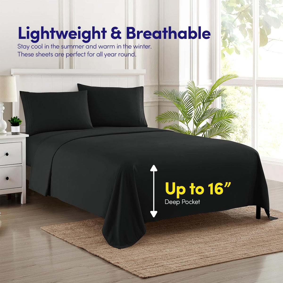 Sweet Home Collection includes fitted, flat sheets and two pillowcases in this full set.