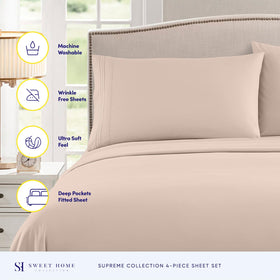 Sweet Home Collection 1800 Supreme microfiber close-up shows ultra-soft texture.