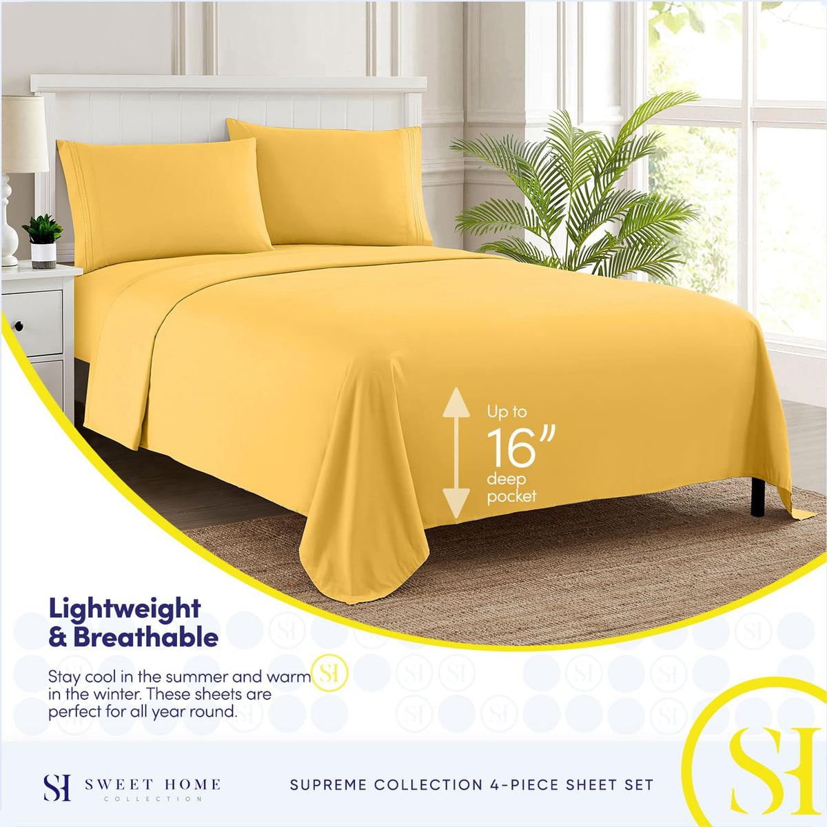 Sweet Home Collection 1800 Supreme queen sheets deep pockets prevent shifting