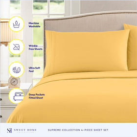 Sweet Home Collection 1800 Supreme queen sheets elastic corners demonstrate secure fit