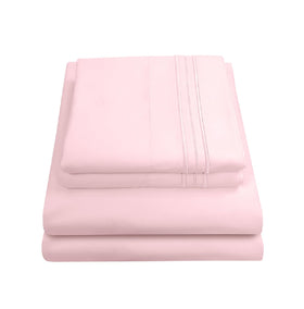 Sweet Home Collection 1800TC flat sheet in pale pink for silky softness and drape