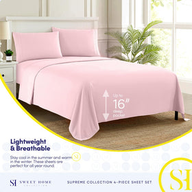 Sweet Home Collection 1800TC pale pink pillowcases for smooth, comfortable sleep