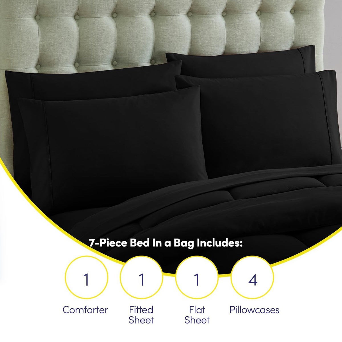 Sweet Home Collection four pillowcases on the bed complete the look.
