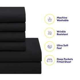 All-season microfiber comforter provides soft warmth and breathable comfort year-round.
