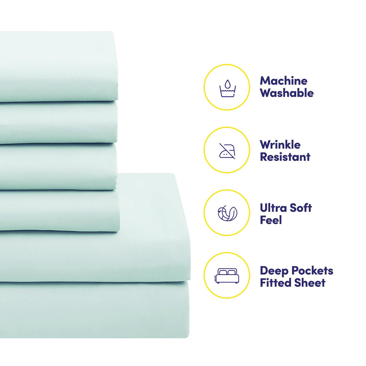 Sweet Home Collection all-season brushed microfiber sheets provide breathable comfort year-round.
