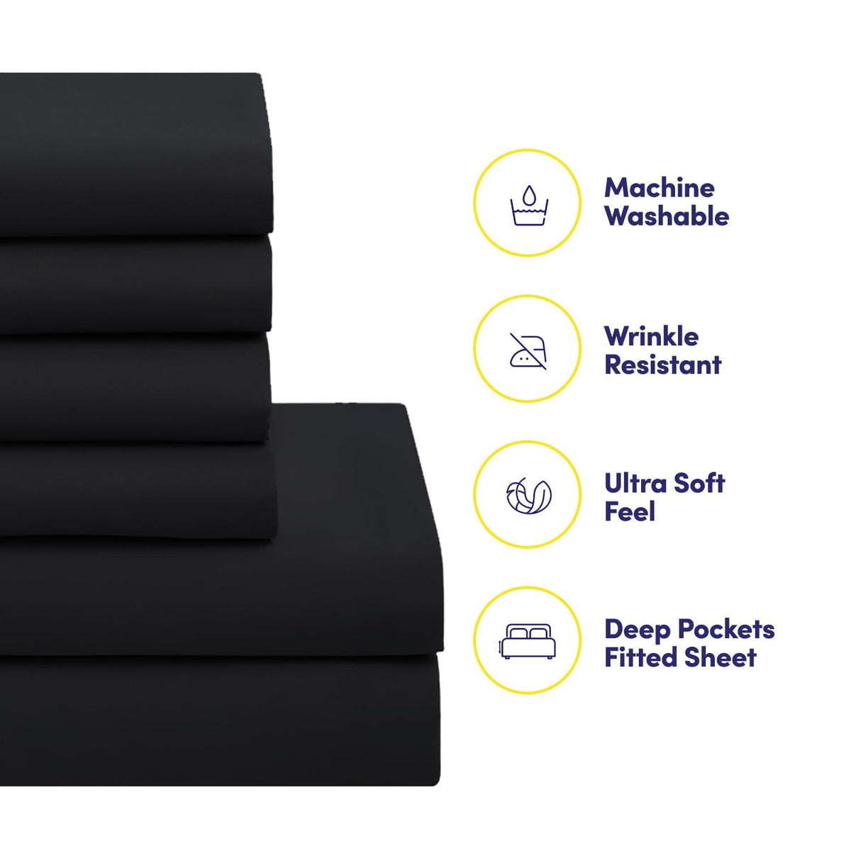 Sweet Home Collection all-season brushed microfiber provides breathable warmth and cooling comfort.