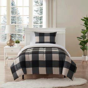 Sweet Home Collection buffalo check comforter set for cozy bedroom style and warmth.