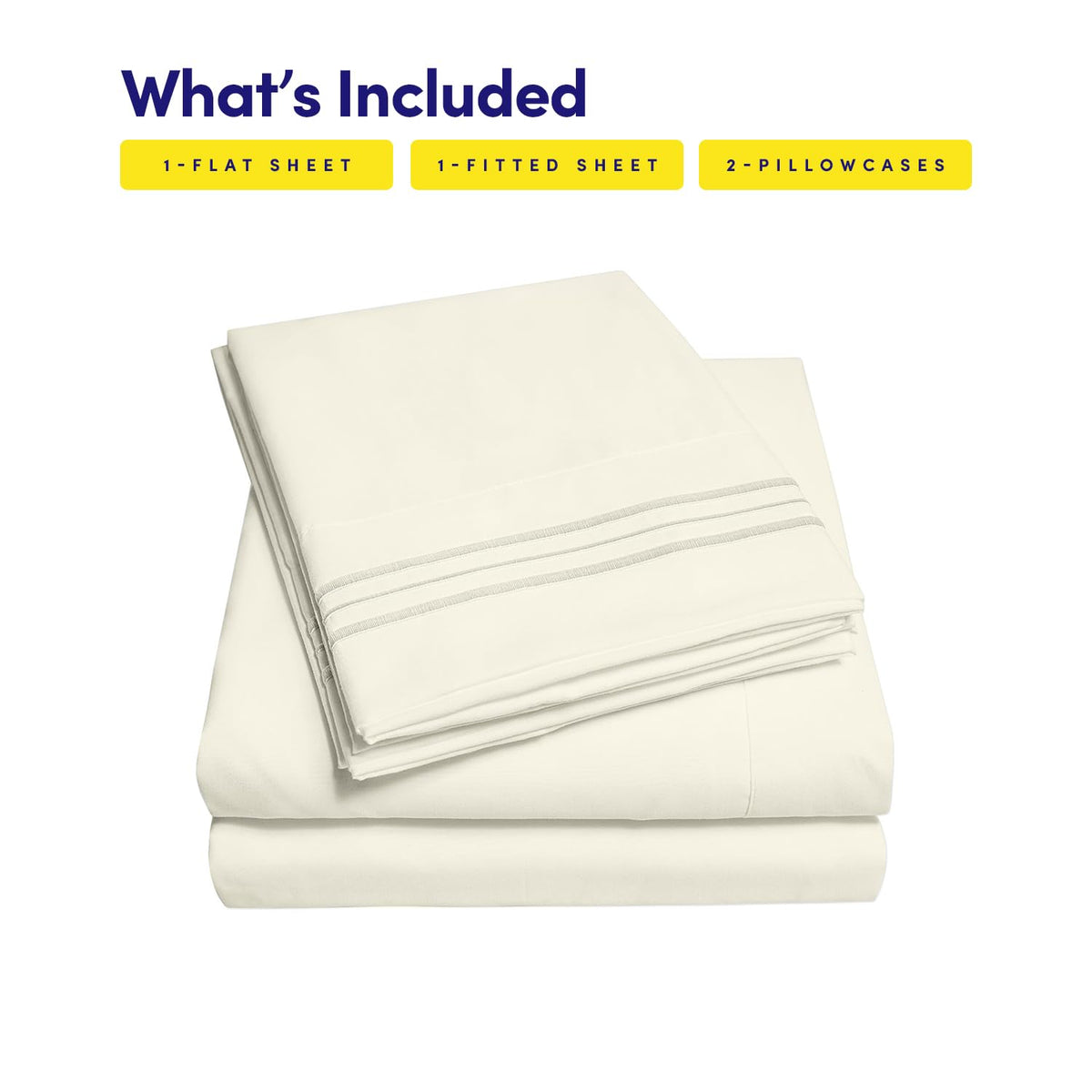 Sweet Home Collection deep-pocket sheets fit mattresses up to 16 inches.
