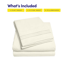 Sweet Home Collection deep-pocket sheets fit mattresses up to 16 inches.