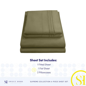 Sweet Home Collection deep pocket fit on bed demonstrates stay-in-place design.