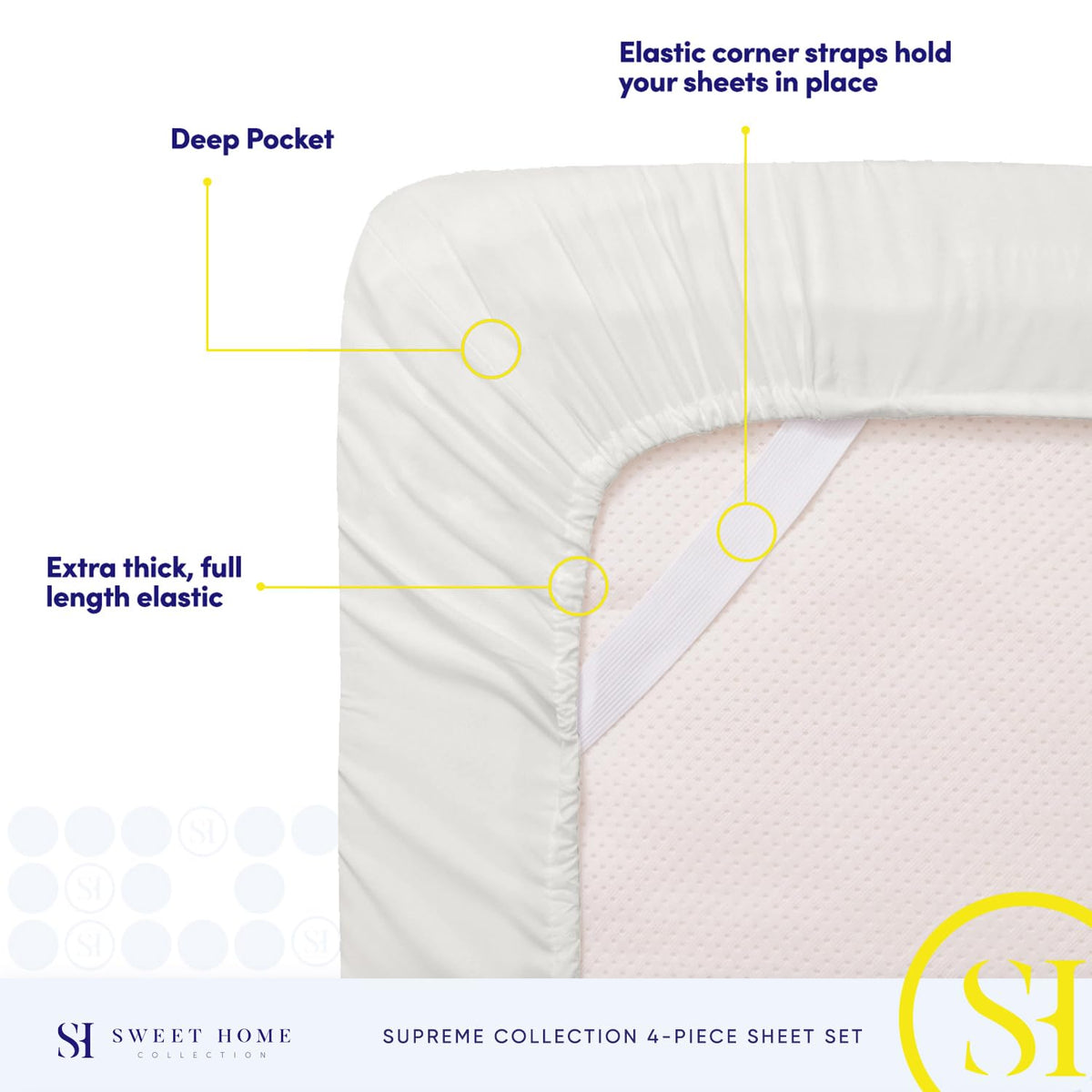 Sweet Home Collection deep pocket fitted sheet anchors securely to your bed.