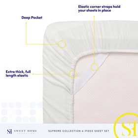 Sweet Home Collection deep pocket fitted sheet anchors securely to your bed.