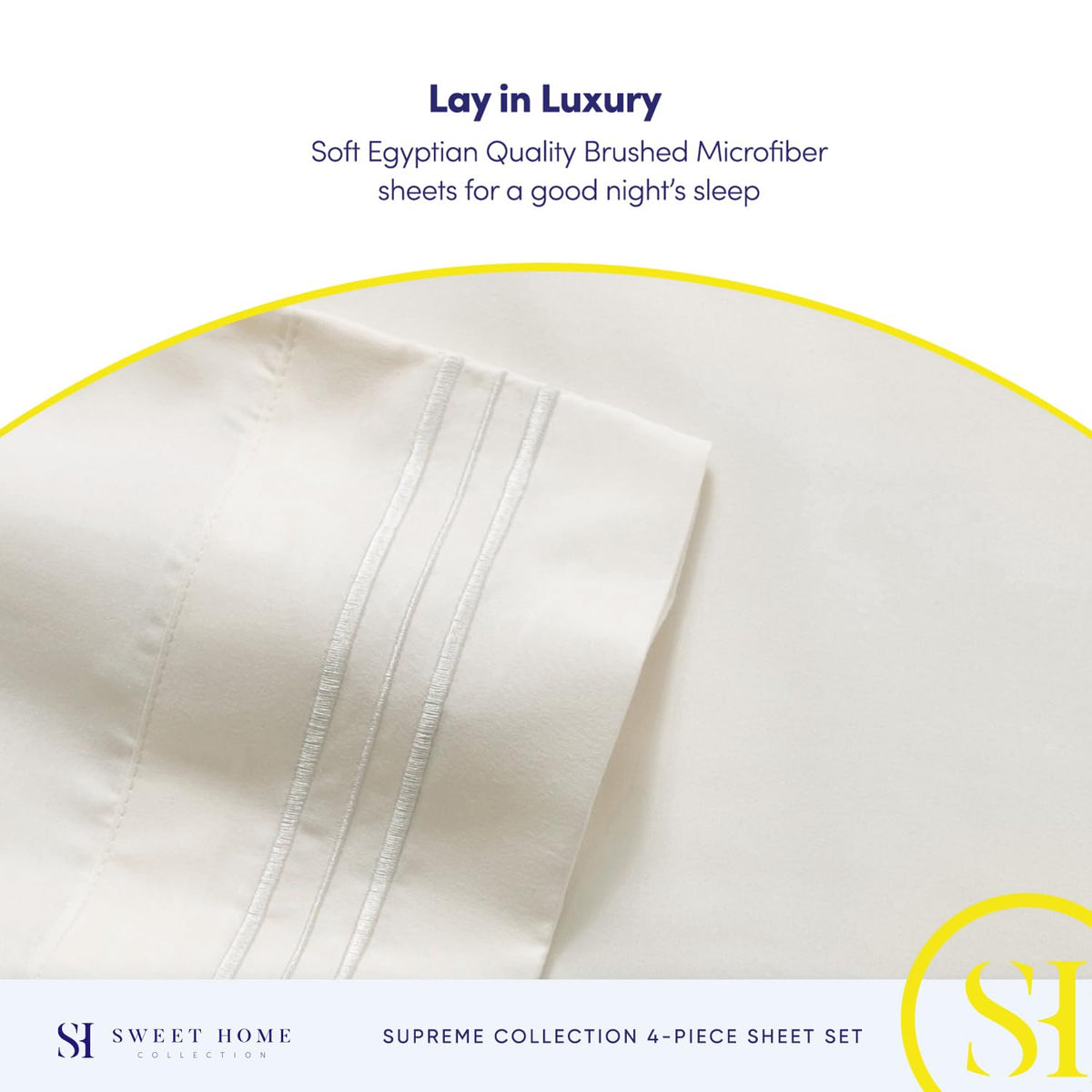 Sweet Home Collection easy care sheets machine wash cold and tumble dry low.