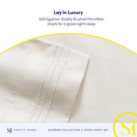 Sweet Home Collection easy care sheets machine wash cold and tumble dry low.