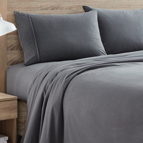 Sweet Home Collection flannel fitted king sheet with corner straps for secure fit