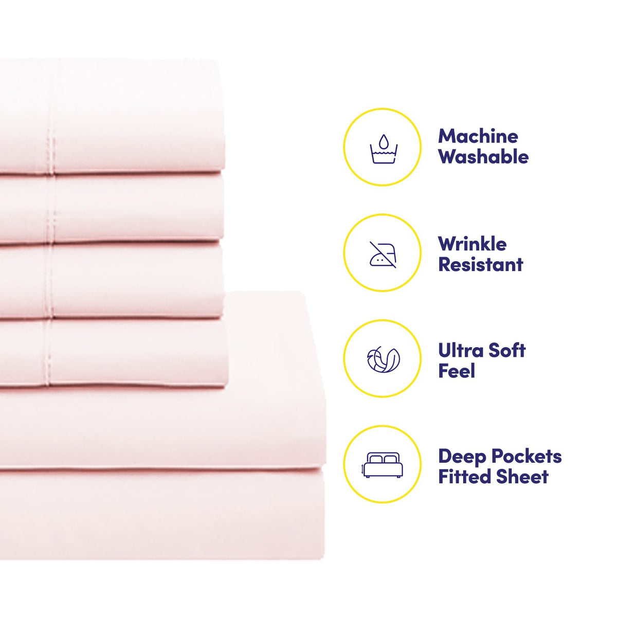 Pale pink flat sheet from Sweet Home Collection enhancing bedding layers