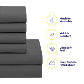 Sweet Home Collection flat sheet draped neatly for a clean bed.