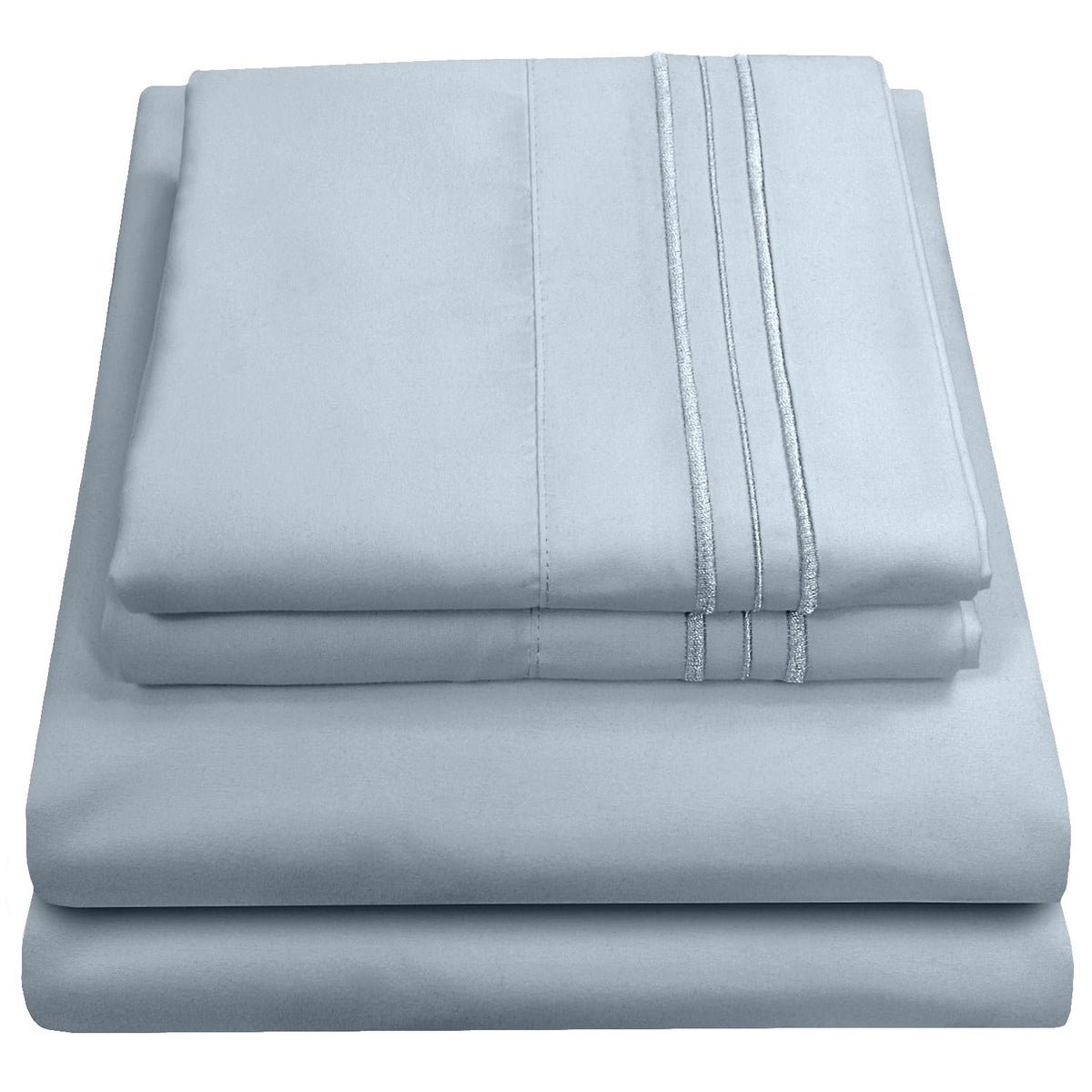 Sweet Home Collection queen sheets with built-in elastic corners for a secure fit.