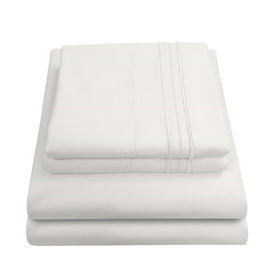 Sweet Home Collection queen ivory sheets provide luxurious comfort for peaceful nights.