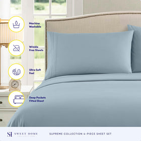 Soft 1800 Supreme queen sheets offering lay-in-luxury comfort.