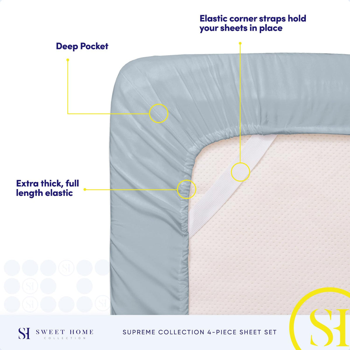Misty Blue queen sheets provide a calming color option for bedrooms.