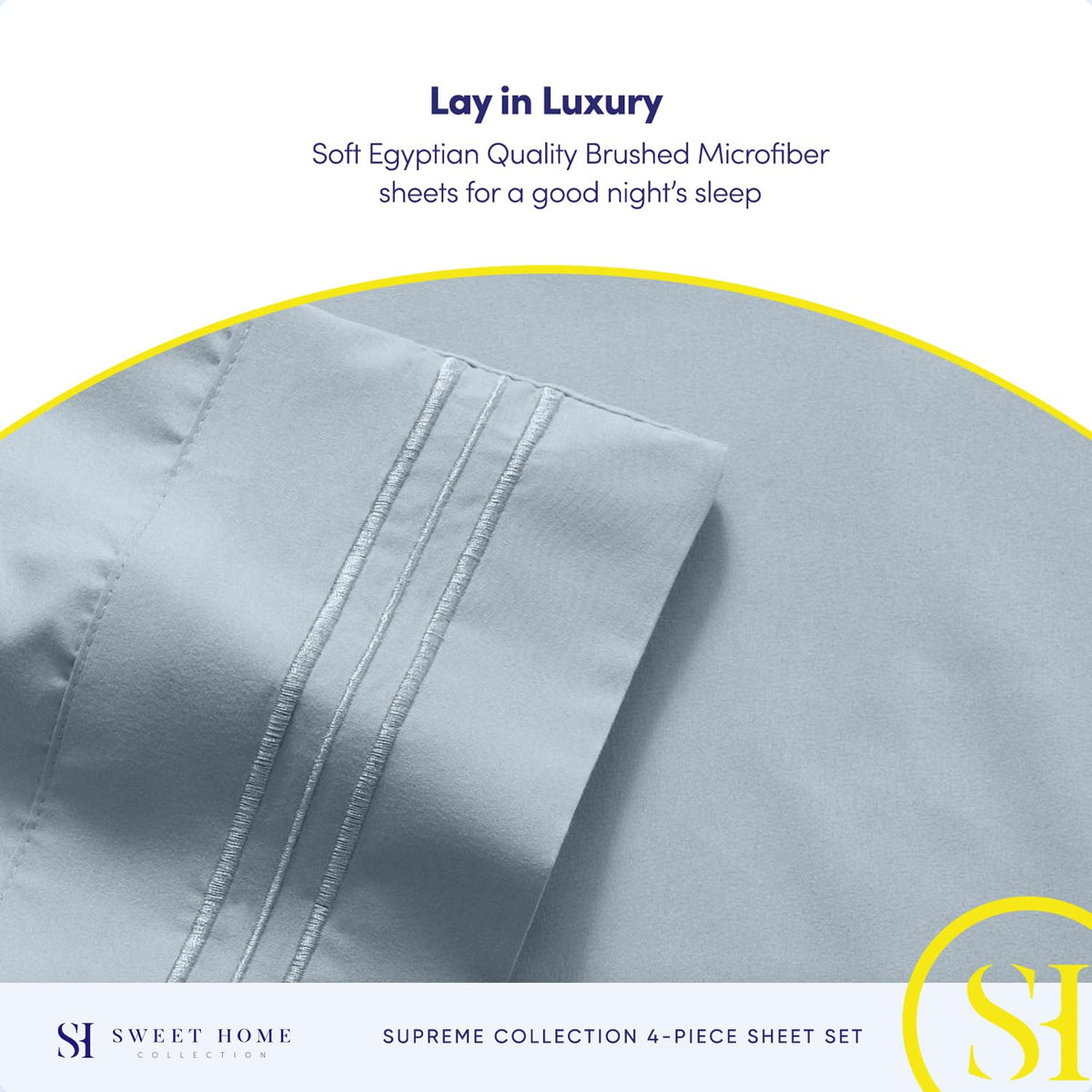 Sweet Home Collection queen sheets set includes two pillowcases.