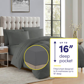 Sweet Home Collection microfiber sheets close-up, breathable and smooth for cooler nights.