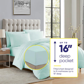 Sweet Home Collection stay-put fitted sheet straps keep the sheet secure on deep mattresses.