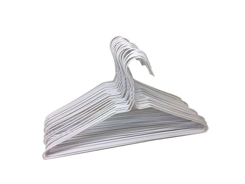 Sweet Online Deal 30-pack wire hanger with white coating for rust resistance.