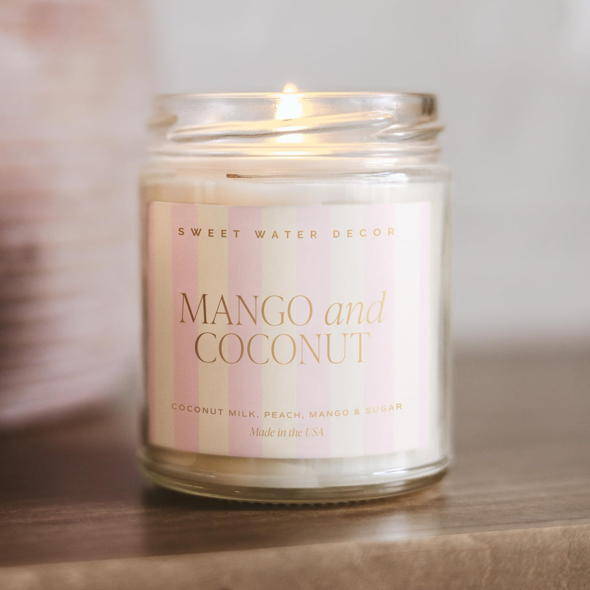 Sweet Water Decor stylish candle that complements modern living room decor.