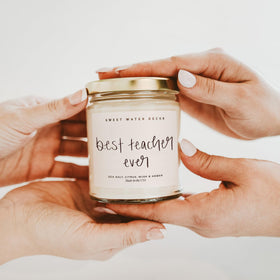 Sweet Water Decor Best Teacher Ever candle offers 40-hour burn for extended enjoyment.