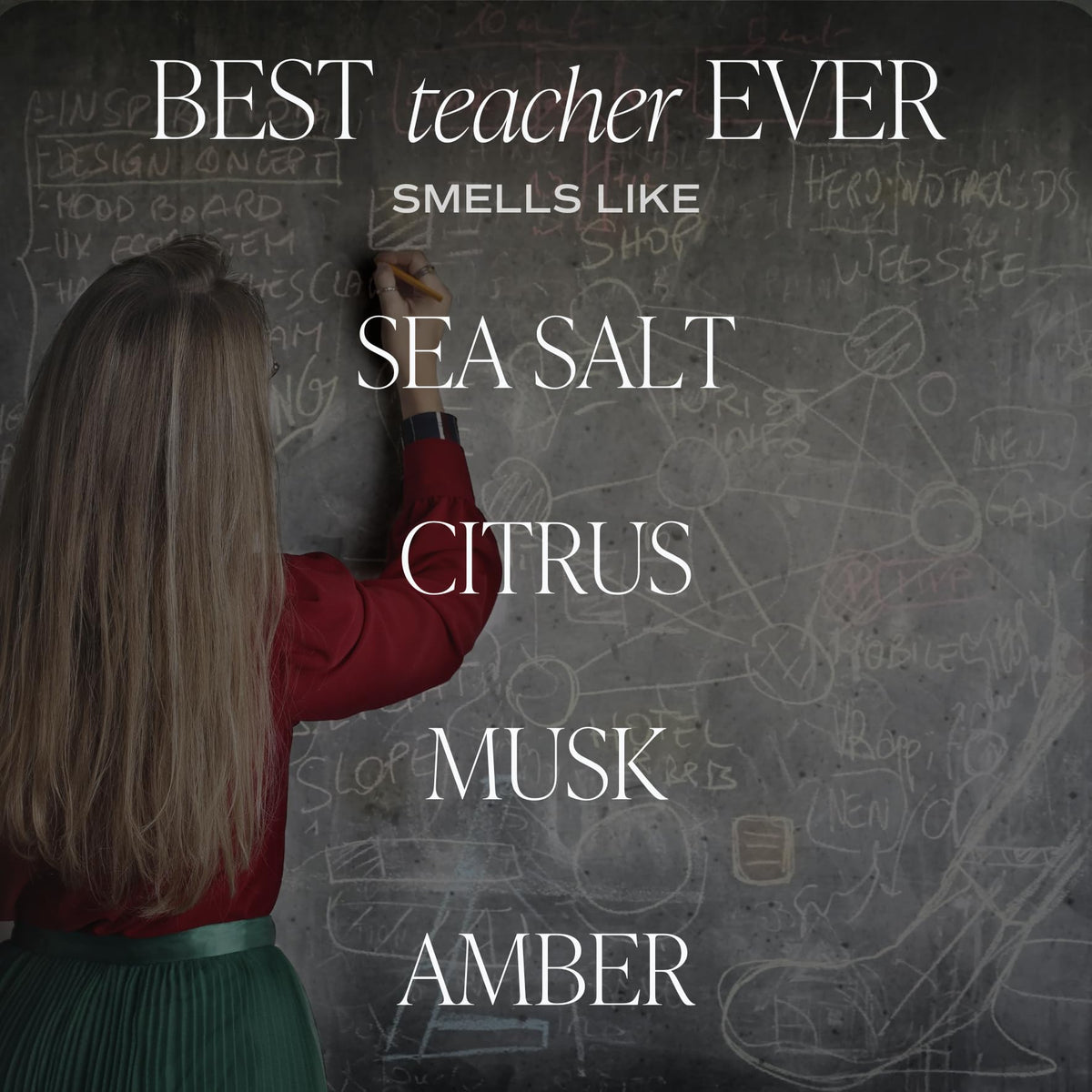 Sweet Water Decor Best Teacher Ever candle with gold lid adds elegant classroom decor.