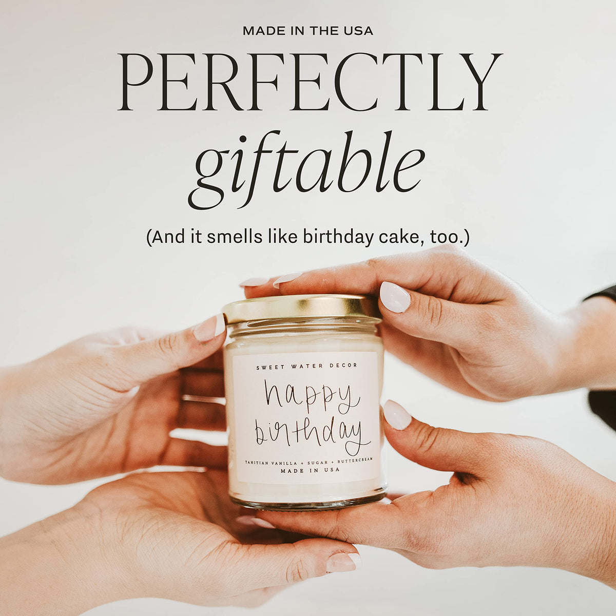 Gift-ready candle box from Sweet Water Decor adds thoughtful surprise.