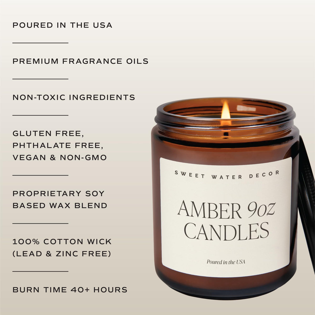 Stylish packaging of the Sweet Water Decor Palo Santo Patchouli Candle.